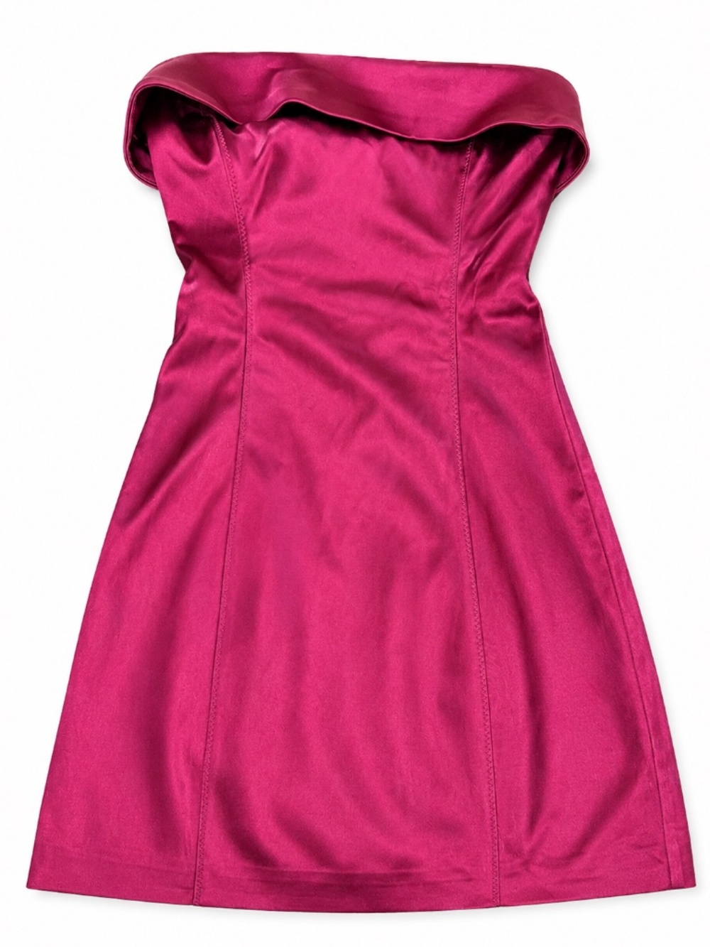 Aritzia TEN Shimmer Satin tube Mini Dress Magenta Size. 00